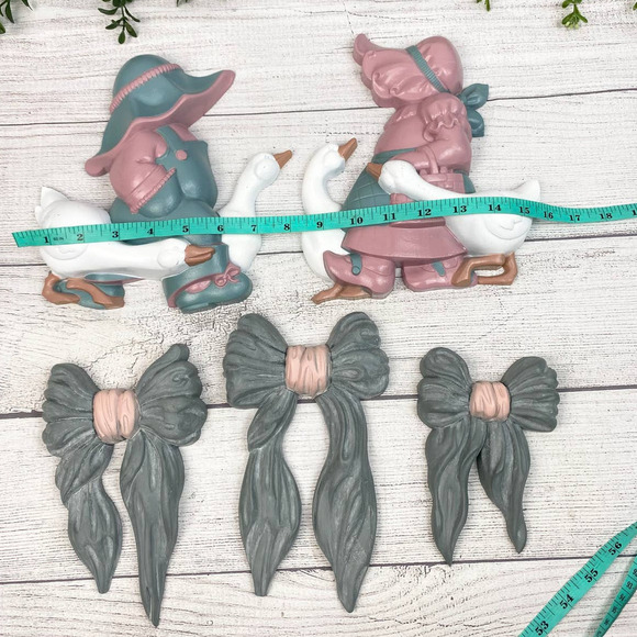 VNT 1980's Country Boy Girl & Bow Wall Decor Set Burwood Product Co and Homco - Picture 7 of 11